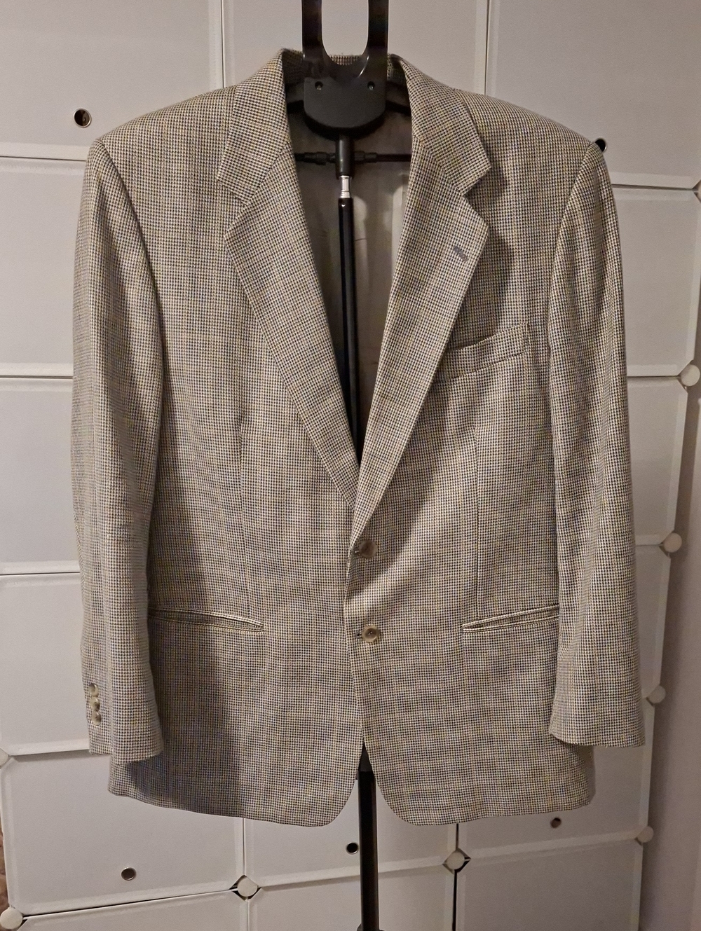 Men's Houndstooth Sport Coat - Gray/Beige